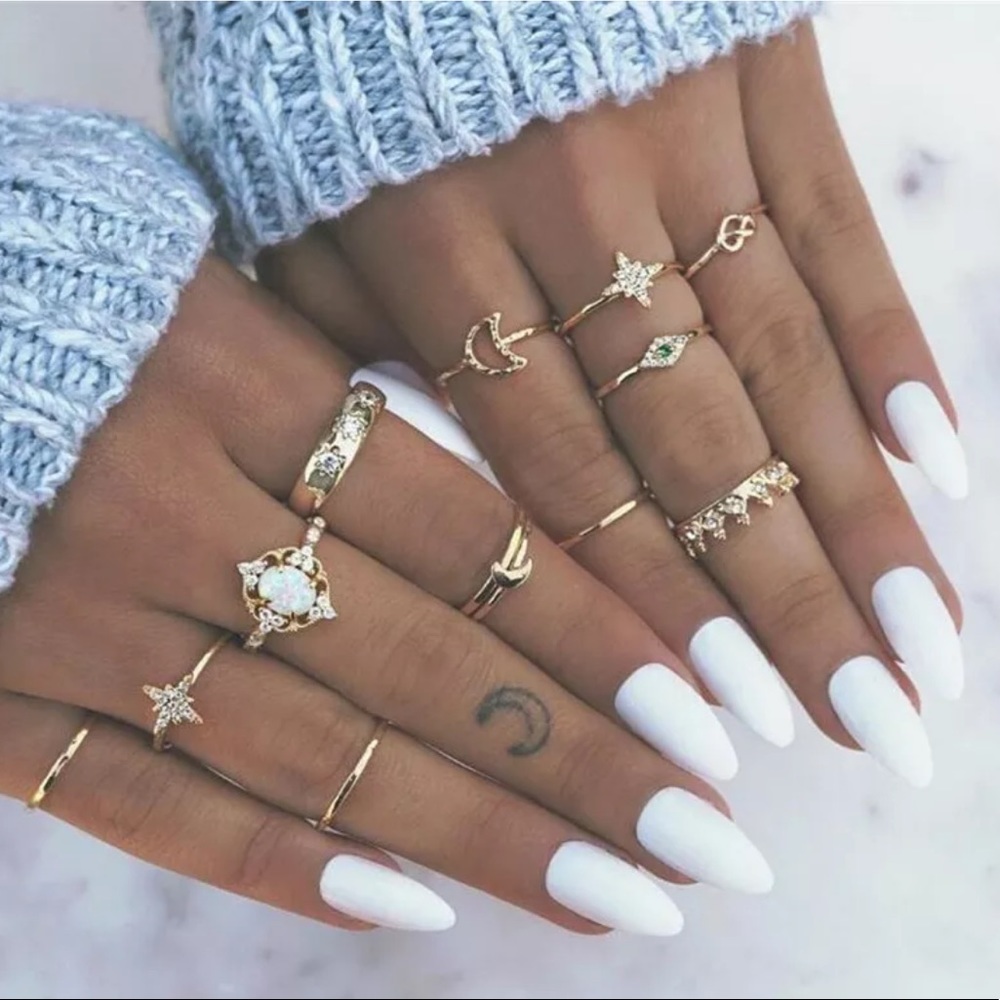 🎉2 for $10!🌙✨MOON & STAR RING SET✨🌙